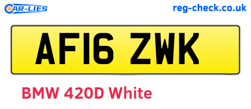 AF16ZWK are the vehicle registration plates.