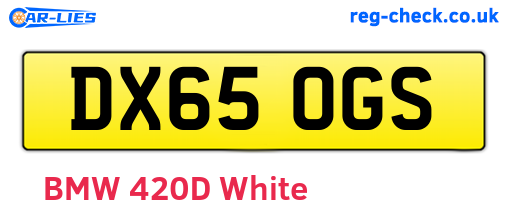 DX65OGS are the vehicle registration plates.