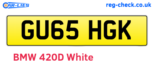 GU65HGK are the vehicle registration plates.