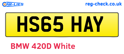 HS65HAY are the vehicle registration plates.