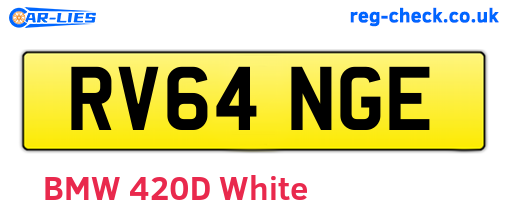 RV64NGE are the vehicle registration plates.