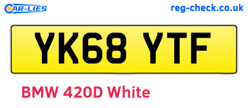 YK68YTF are the vehicle registration plates.