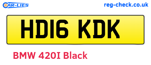 HD16KDK are the vehicle registration plates.