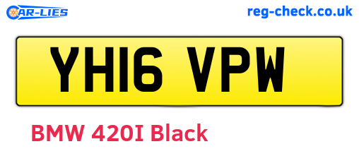 YH16VPW are the vehicle registration plates.