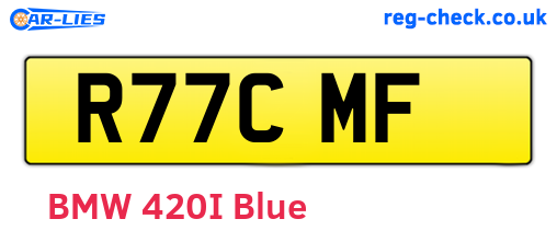 R77CMF are the vehicle registration plates.