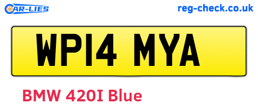 WP14MYA are the vehicle registration plates.