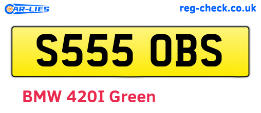 S555OBS are the vehicle registration plates.