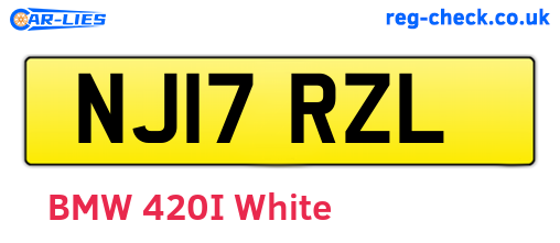 NJ17RZL are the vehicle registration plates.