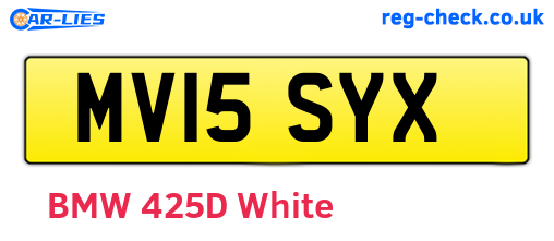 MV15SYX are the vehicle registration plates.