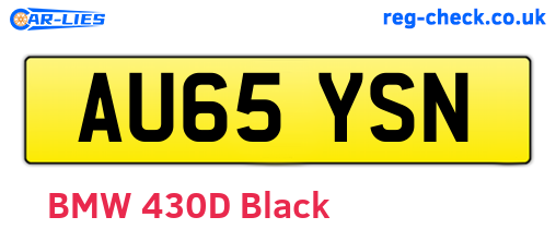 AU65YSN are the vehicle registration plates.