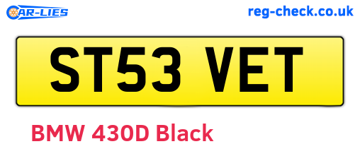 ST53VET are the vehicle registration plates.