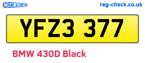 YFZ3377 are the vehicle registration plates.