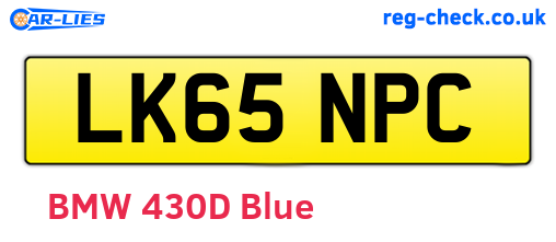LK65NPC are the vehicle registration plates.