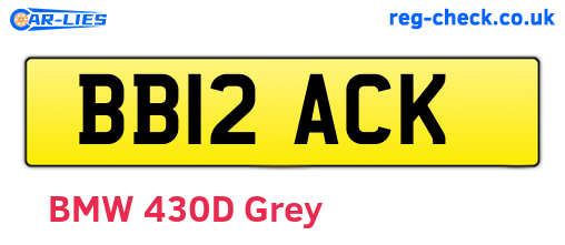BB12ACK are the vehicle registration plates.