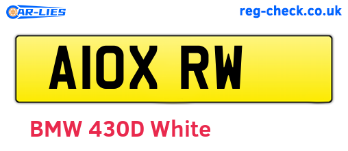 A10XRW are the vehicle registration plates.