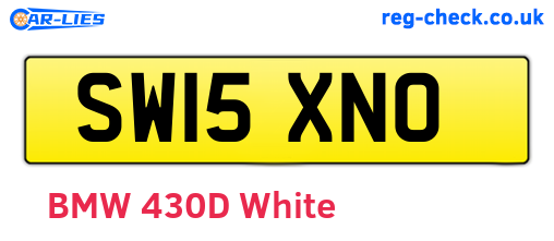 SW15XNO are the vehicle registration plates.