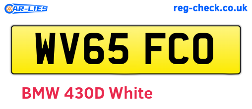 WV65FCO are the vehicle registration plates.