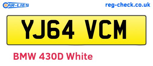 YJ64VCM are the vehicle registration plates.