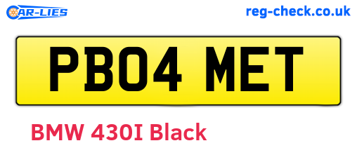 PB04MET are the vehicle registration plates.