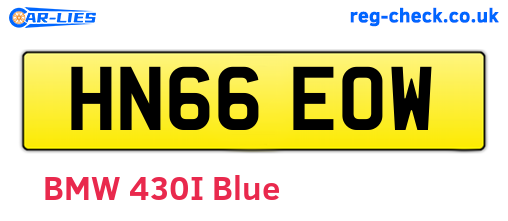 HN66EOW are the vehicle registration plates.