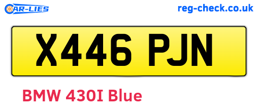 X446PJN are the vehicle registration plates.