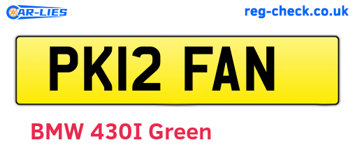 PK12FAN are the vehicle registration plates.