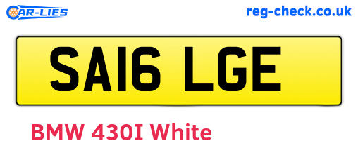 SA16LGE are the vehicle registration plates.