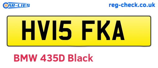 HV15FKA are the vehicle registration plates.