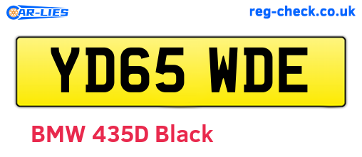 YD65WDE are the vehicle registration plates.