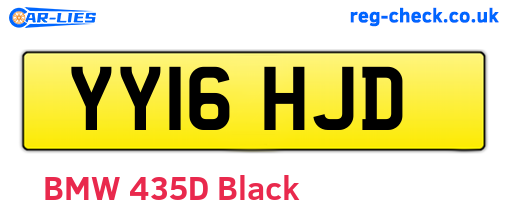 YY16HJD are the vehicle registration plates.