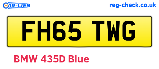 FH65TWG are the vehicle registration plates.