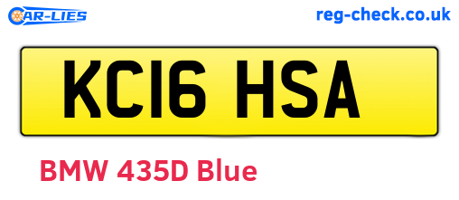 KC16HSA are the vehicle registration plates.