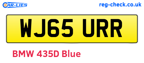 WJ65URR are the vehicle registration plates.