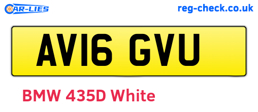 AV16GVU are the vehicle registration plates.