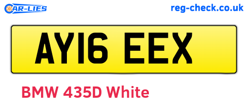 AY16EEX are the vehicle registration plates.