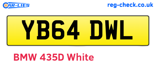 YB64DWL are the vehicle registration plates.