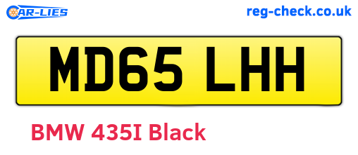 MD65LHH are the vehicle registration plates.