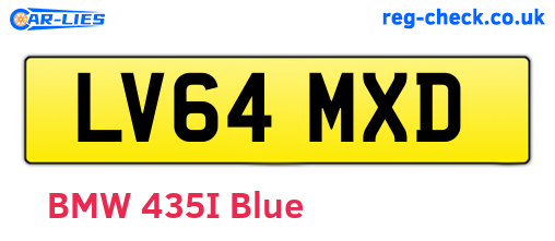 LV64MXD are the vehicle registration plates.