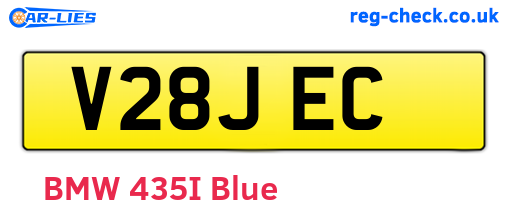 V28JEC are the vehicle registration plates.