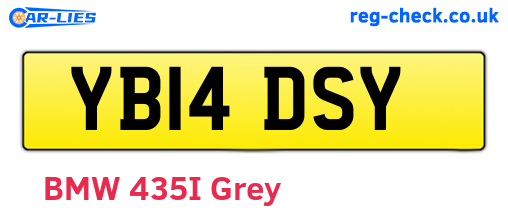 YB14DSY are the vehicle registration plates.