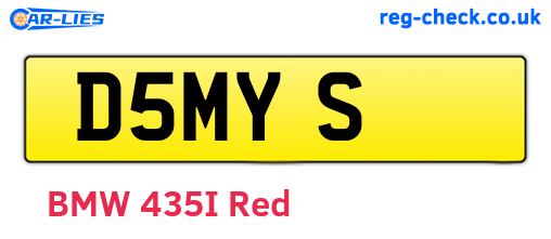 D5MYS are the vehicle registration plates.