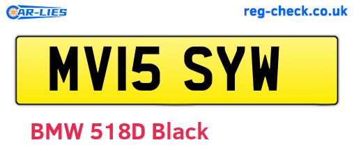 MV15SYW are the vehicle registration plates.