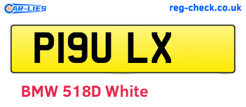 P19ULX are the vehicle registration plates.