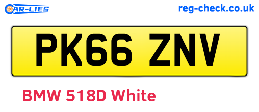 PK66ZNV are the vehicle registration plates.