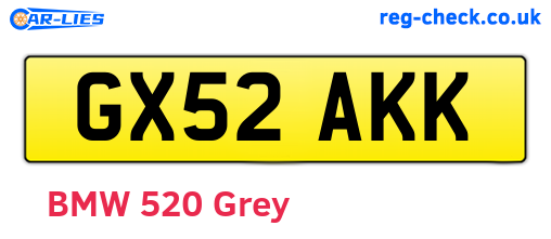 GX52AKK are the vehicle registration plates.