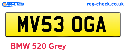 MV53OGA are the vehicle registration plates.