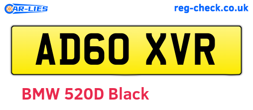 AD60XVR are the vehicle registration plates.