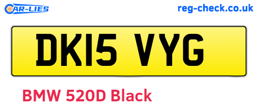 DK15VYG are the vehicle registration plates.
