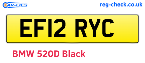 EF12RYC are the vehicle registration plates.