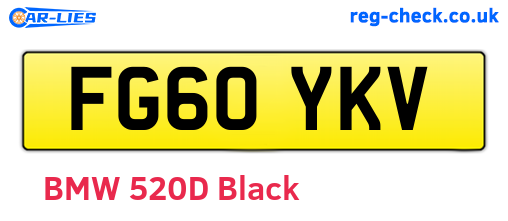 FG60YKV are the vehicle registration plates.